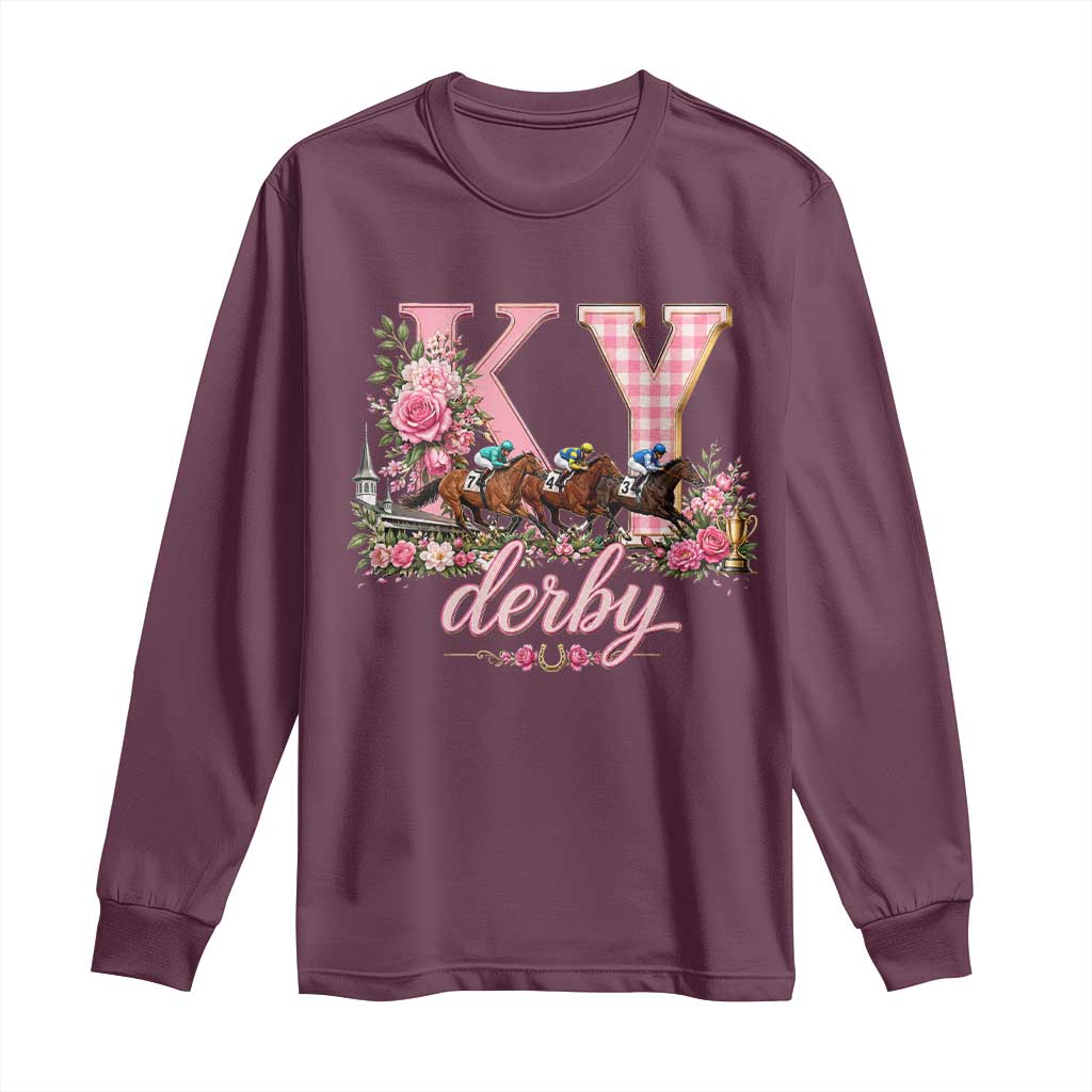 Horse Racing KY Derby Day Vibes Long Sleeve Shirt This is My Derby Day Dress