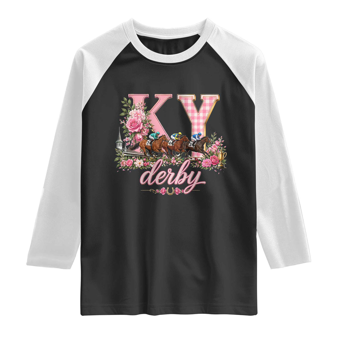 Horse Racing KY Derby Day Vibes Raglan Shirt This is My Derby Day Dress