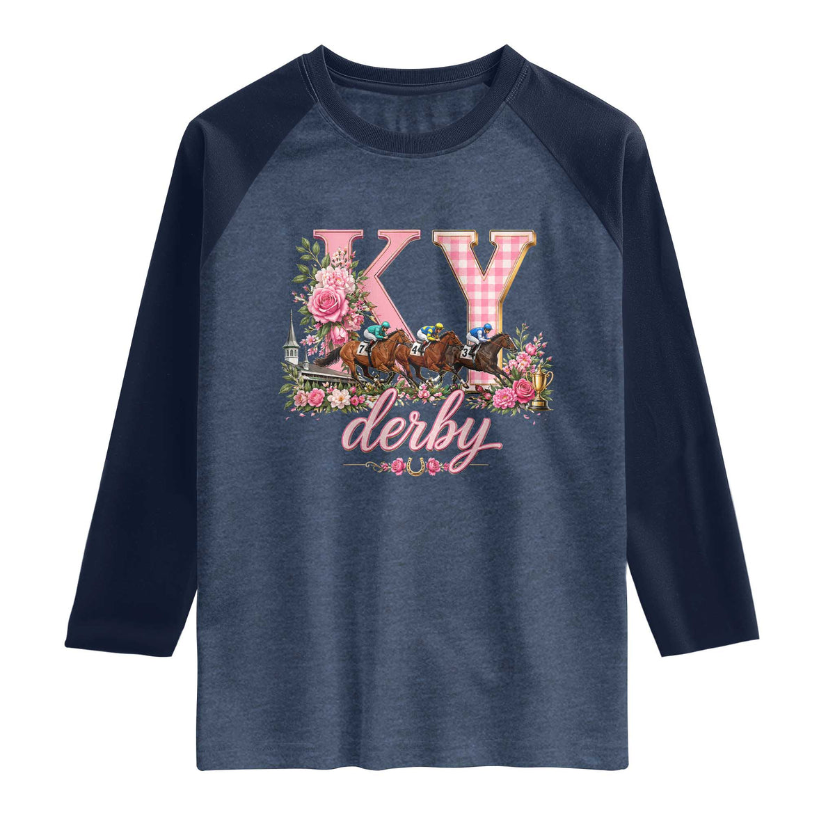 Horse Racing KY Derby Day Vibes Raglan Shirt This is My Derby Day Dress
