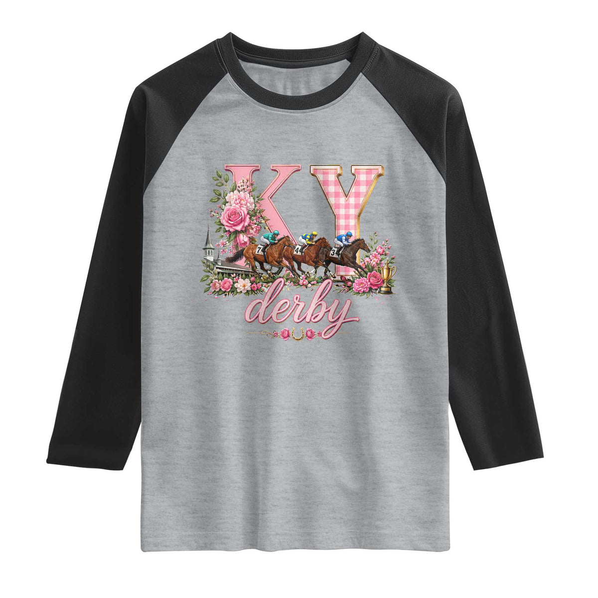 Horse Racing KY Derby Day Vibes Raglan Shirt This is My Derby Day Dress