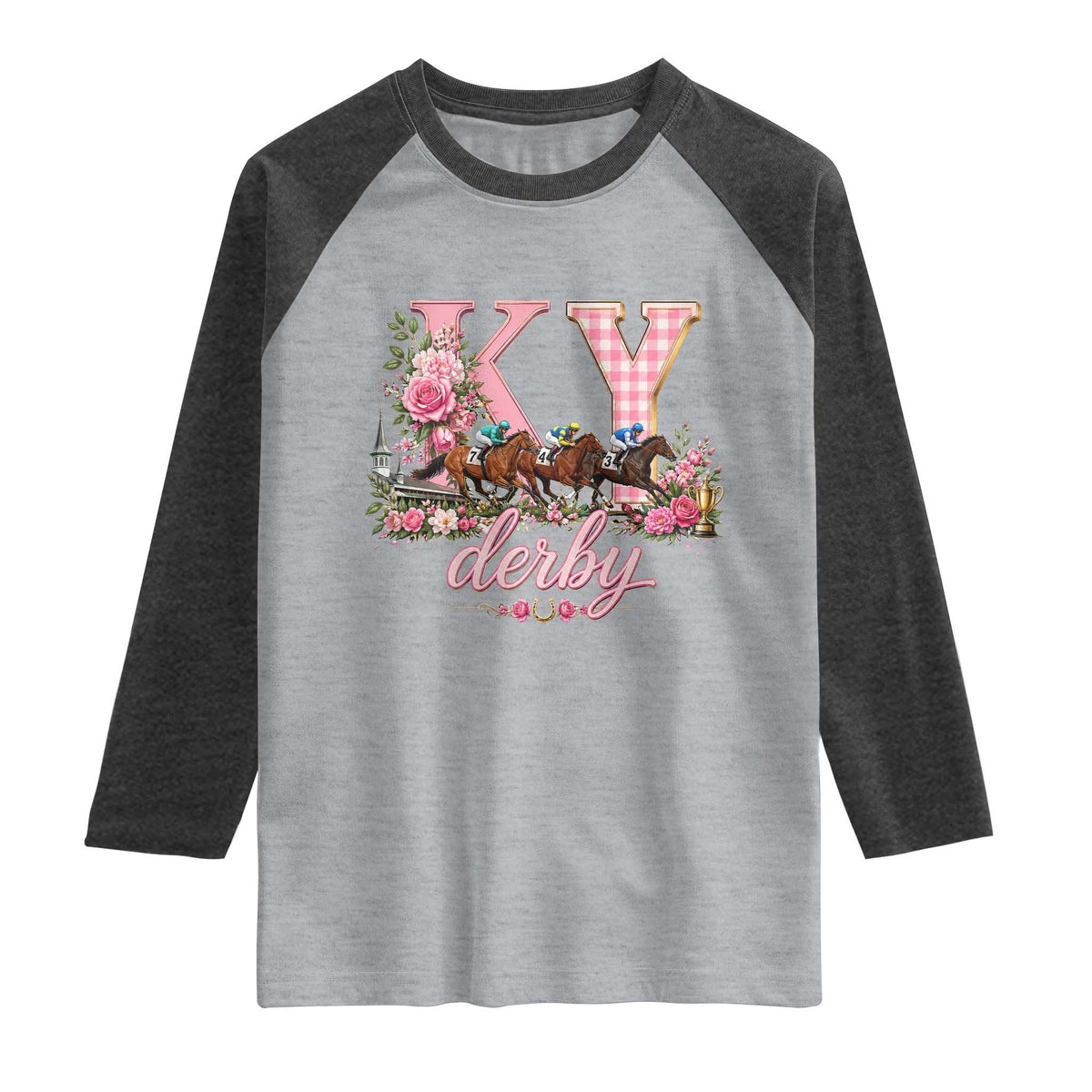 Horse Racing KY Derby Day Vibes Raglan Shirt This is My Derby Day Dress