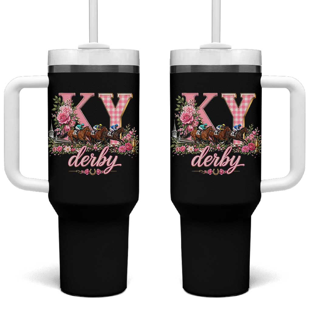 Horse Racing KY Derby Day Vibes Tumbler With Handle This is My Derby Day Dress