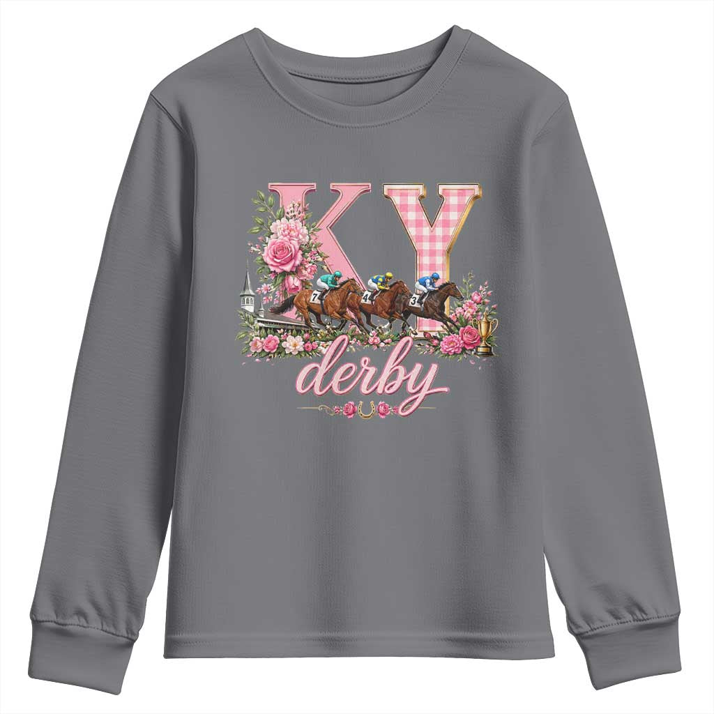Horse Racing KY Derby Day Vibes Youth Sweatshirt This is My Derby Day Dress