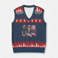 Horse Racing Derby Day V-Neck Knit Sweater Vest Doodles Funny Silks Jockey