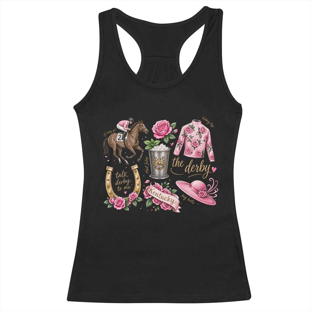 Horse Racing Derby Day Racerback Tank Top Doodles Funny Silks Jockey