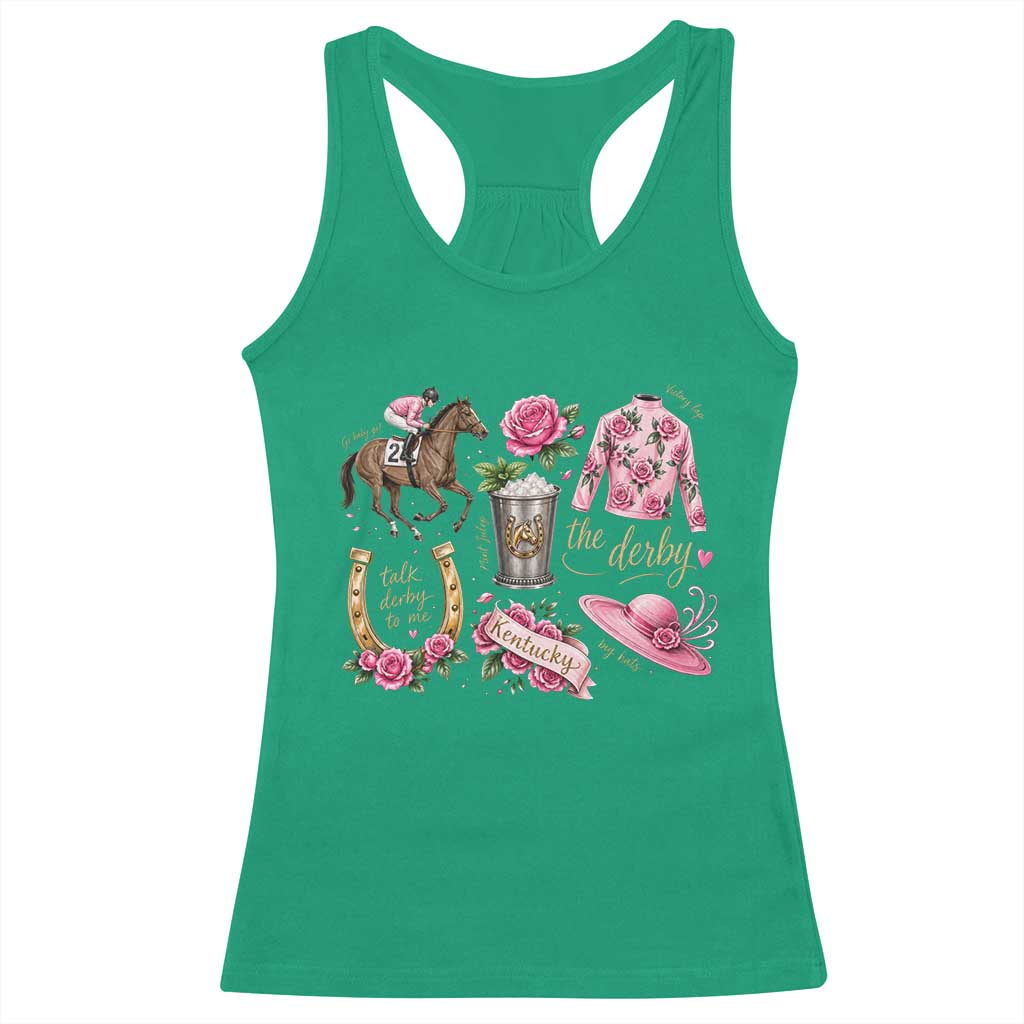 Horse Racing Derby Day Racerback Tank Top Doodles Funny Silks Jockey