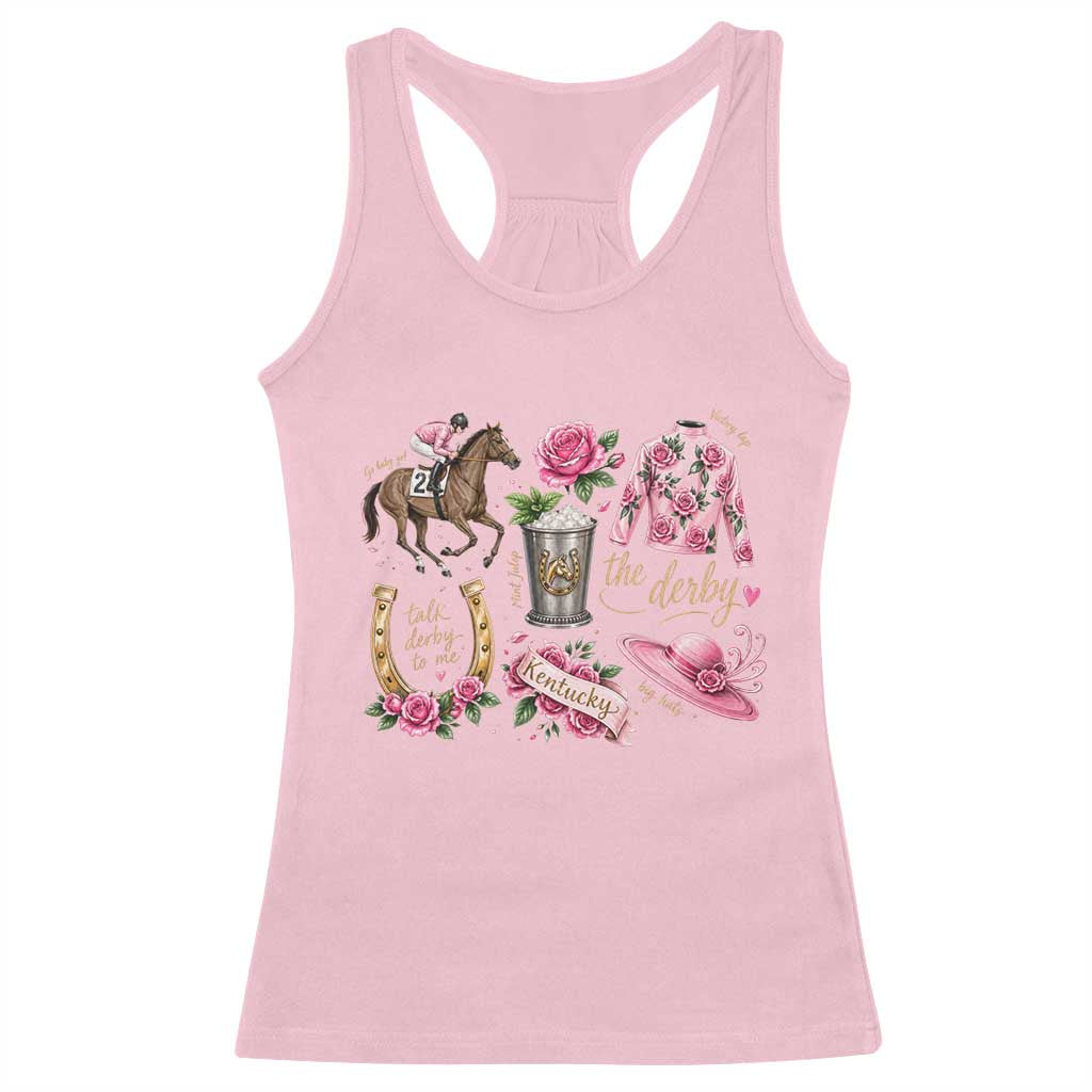 Horse Racing Derby Day Racerback Tank Top Doodles Funny Silks Jockey