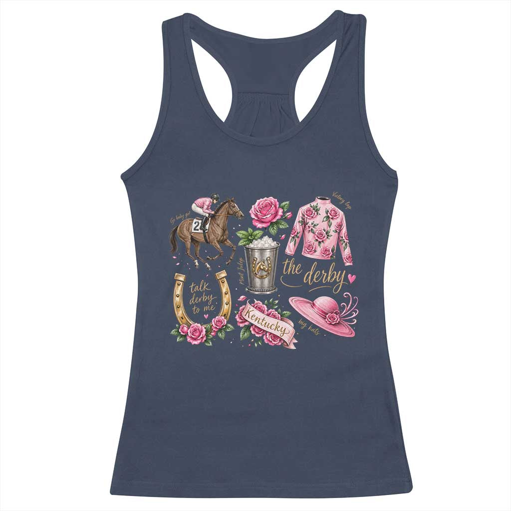 Horse Racing Derby Day Racerback Tank Top Doodles Funny Silks Jockey