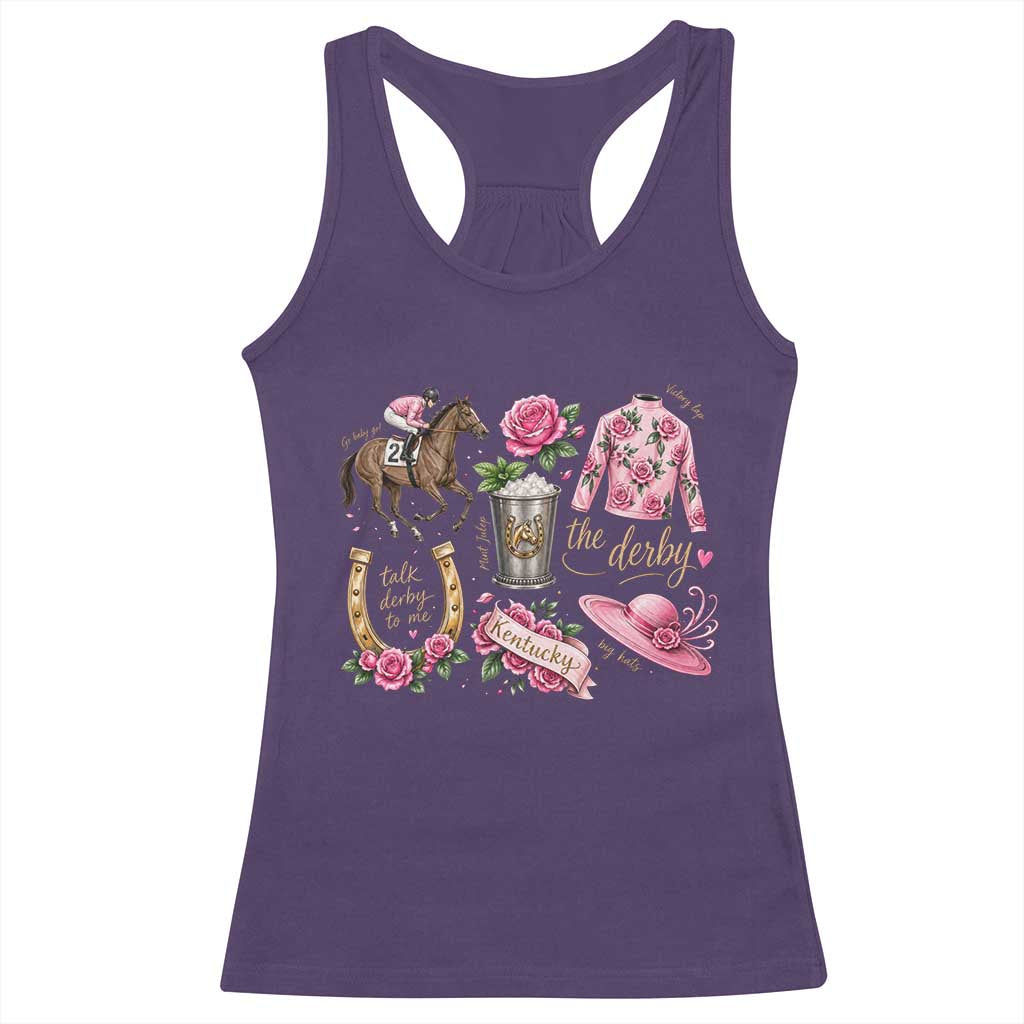 Horse Racing Derby Day Racerback Tank Top Doodles Funny Silks Jockey