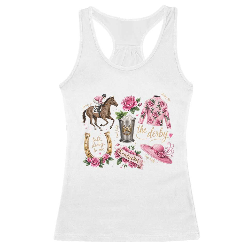 Horse Racing Derby Day Racerback Tank Top Doodles Funny Silks Jockey