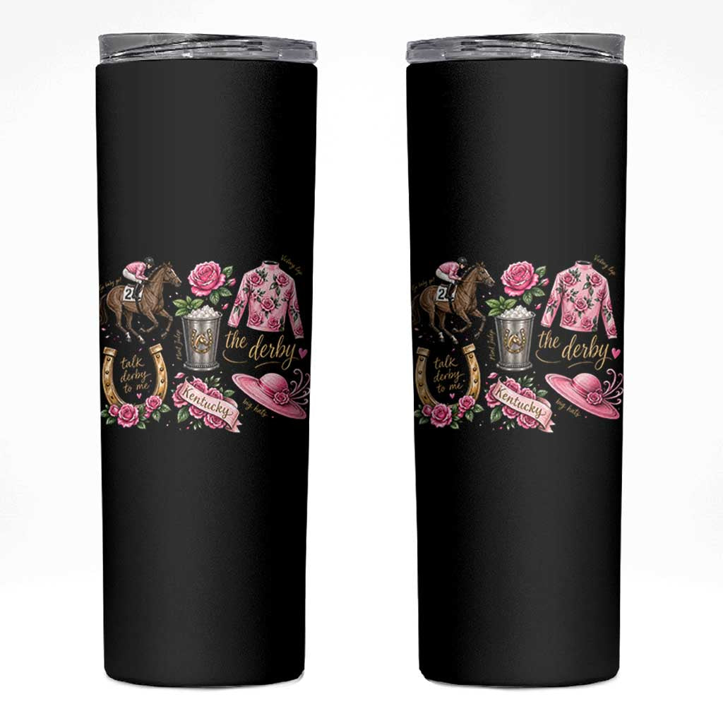 Horse Racing Derby Day Skinny Tumbler Doodles Funny Silks Jockey