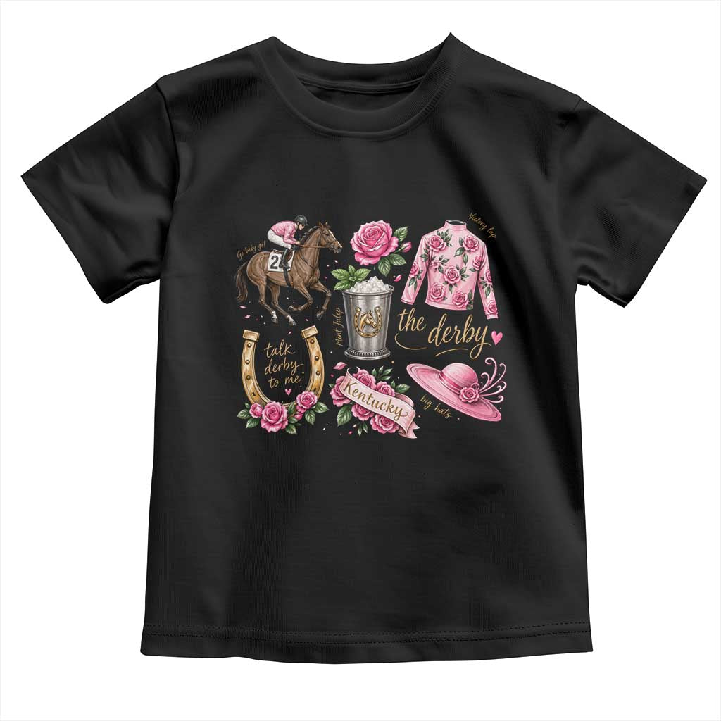 Horse Racing Derby Day Toddler T Shirt Doodles Funny Silks Jockey