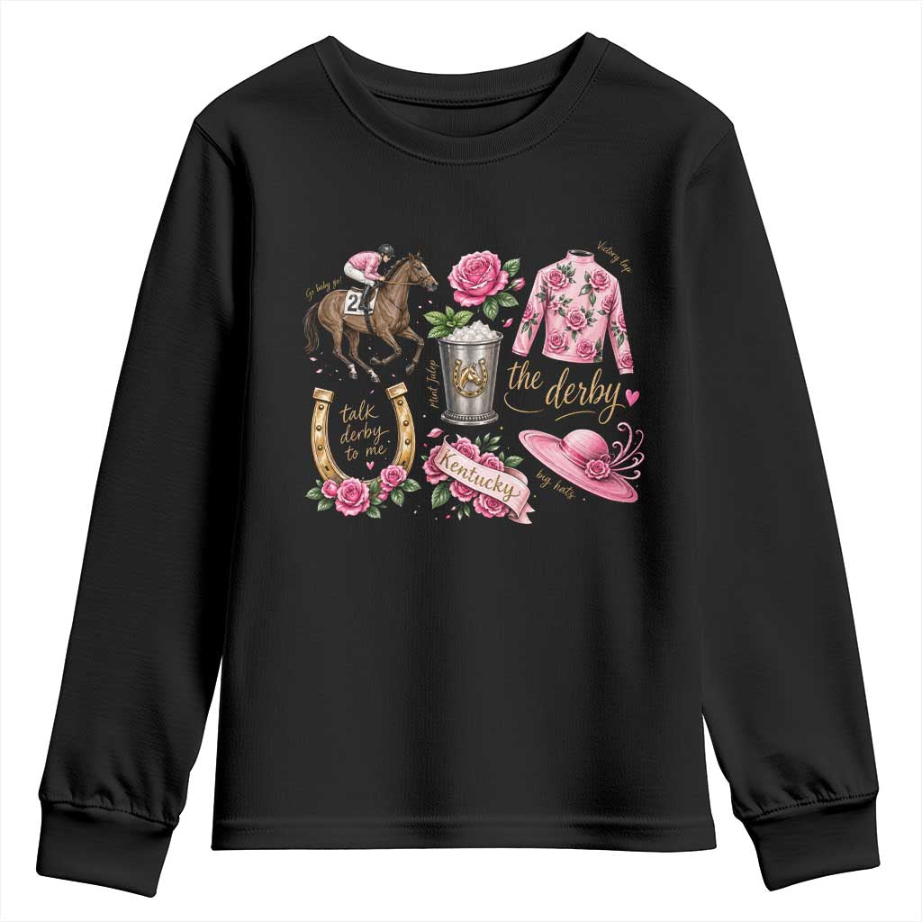 Horse Racing Derby Day Youth Sweatshirt Doodles Funny Silks Jockey