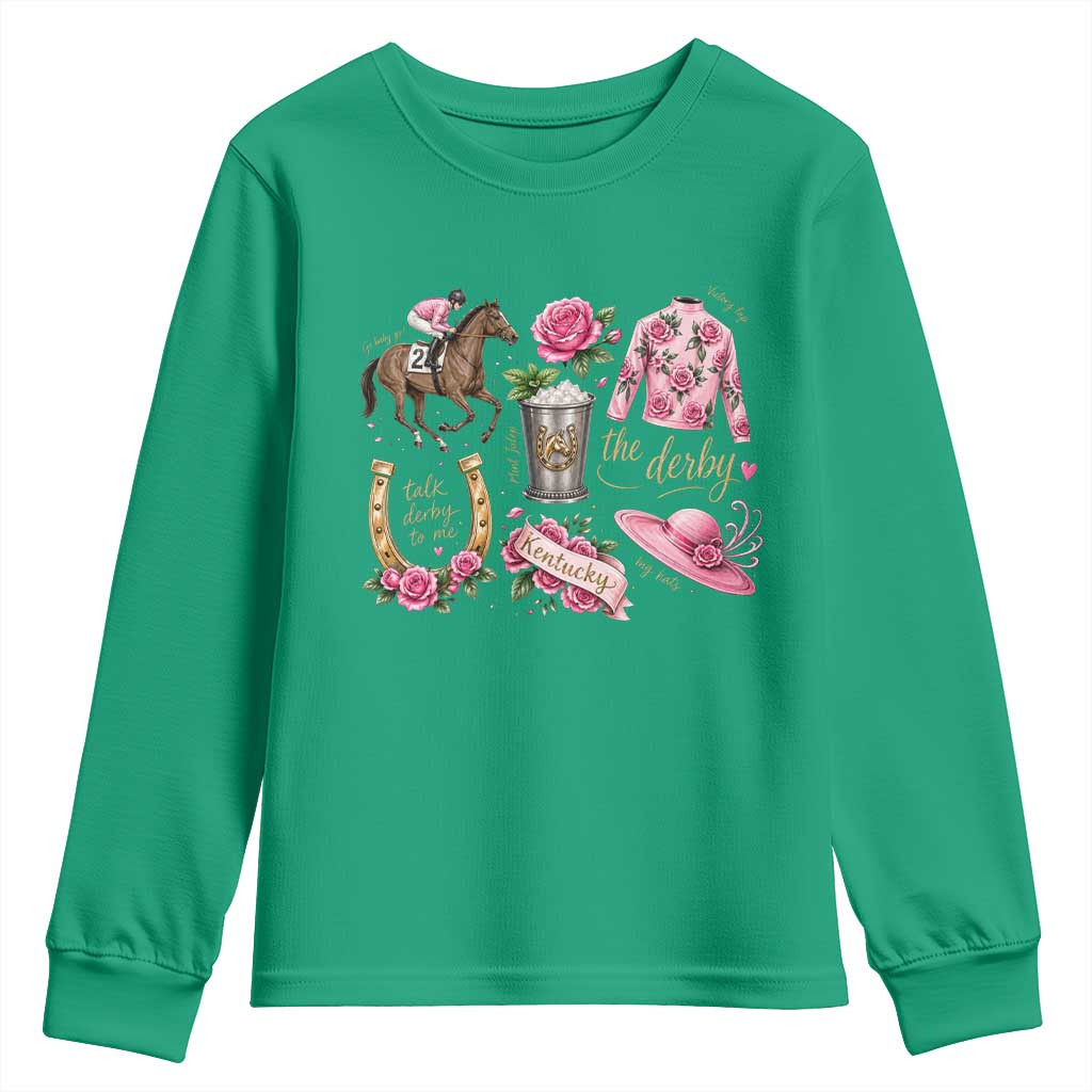 Horse Racing Derby Day Youth Sweatshirt Doodles Funny Silks Jockey