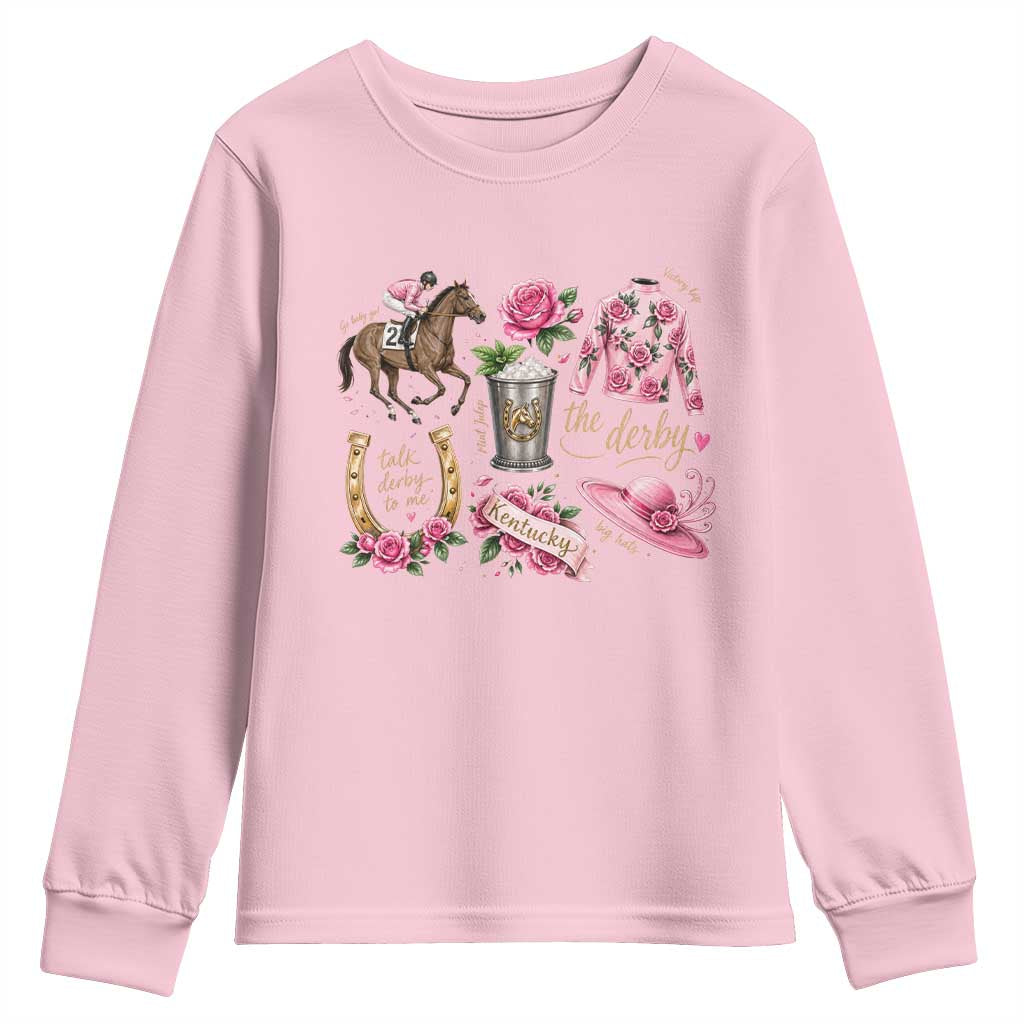 Horse Racing Derby Day Youth Sweatshirt Doodles Funny Silks Jockey