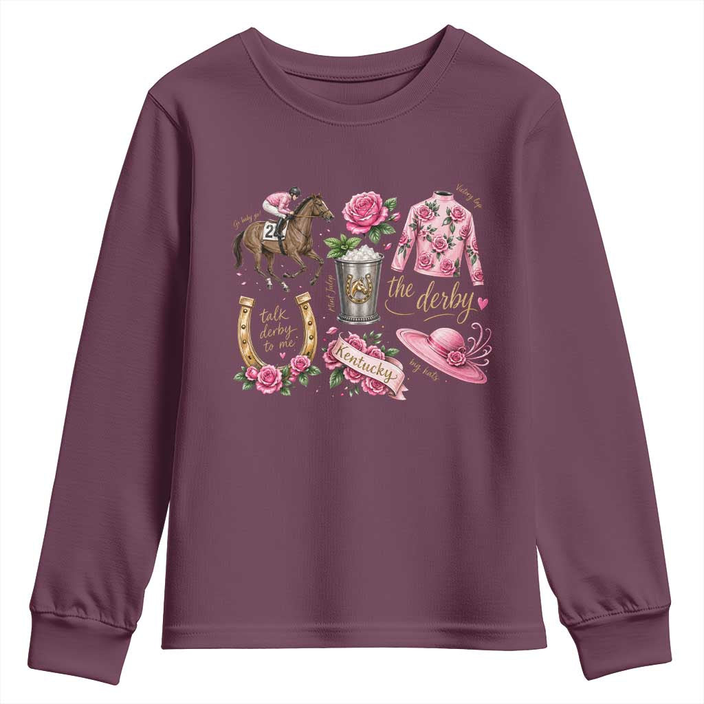 Horse Racing Derby Day Youth Sweatshirt Doodles Funny Silks Jockey