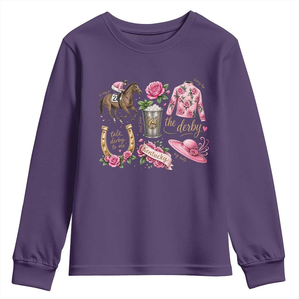 Horse Racing Derby Day Youth Sweatshirt Doodles Funny Silks Jockey