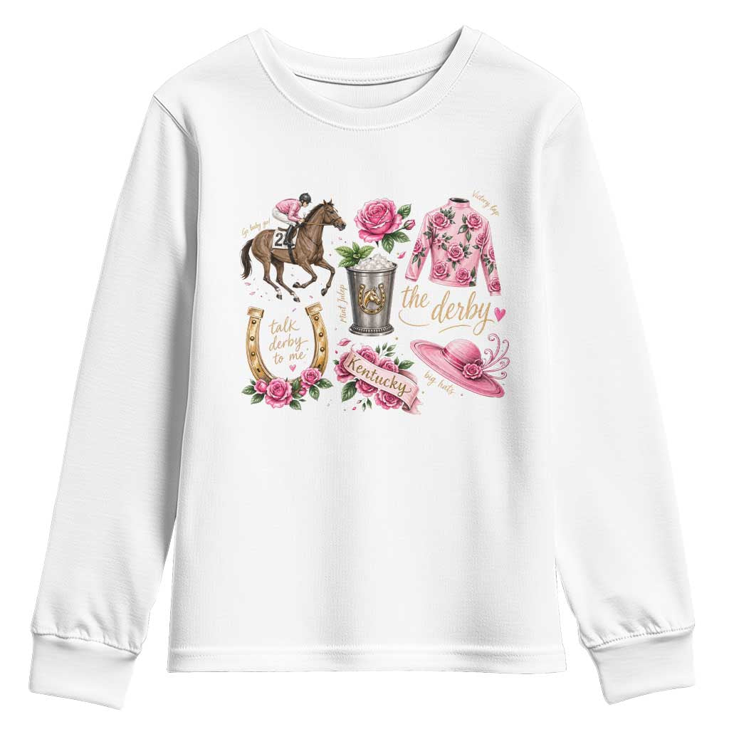 Horse Racing Derby Day Youth Sweatshirt Doodles Funny Silks Jockey