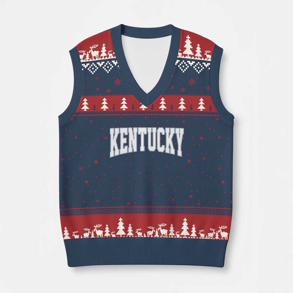 Kentucky V-Neck Knit Sweater Vest Retro Varsity Kentucky Lover KY State