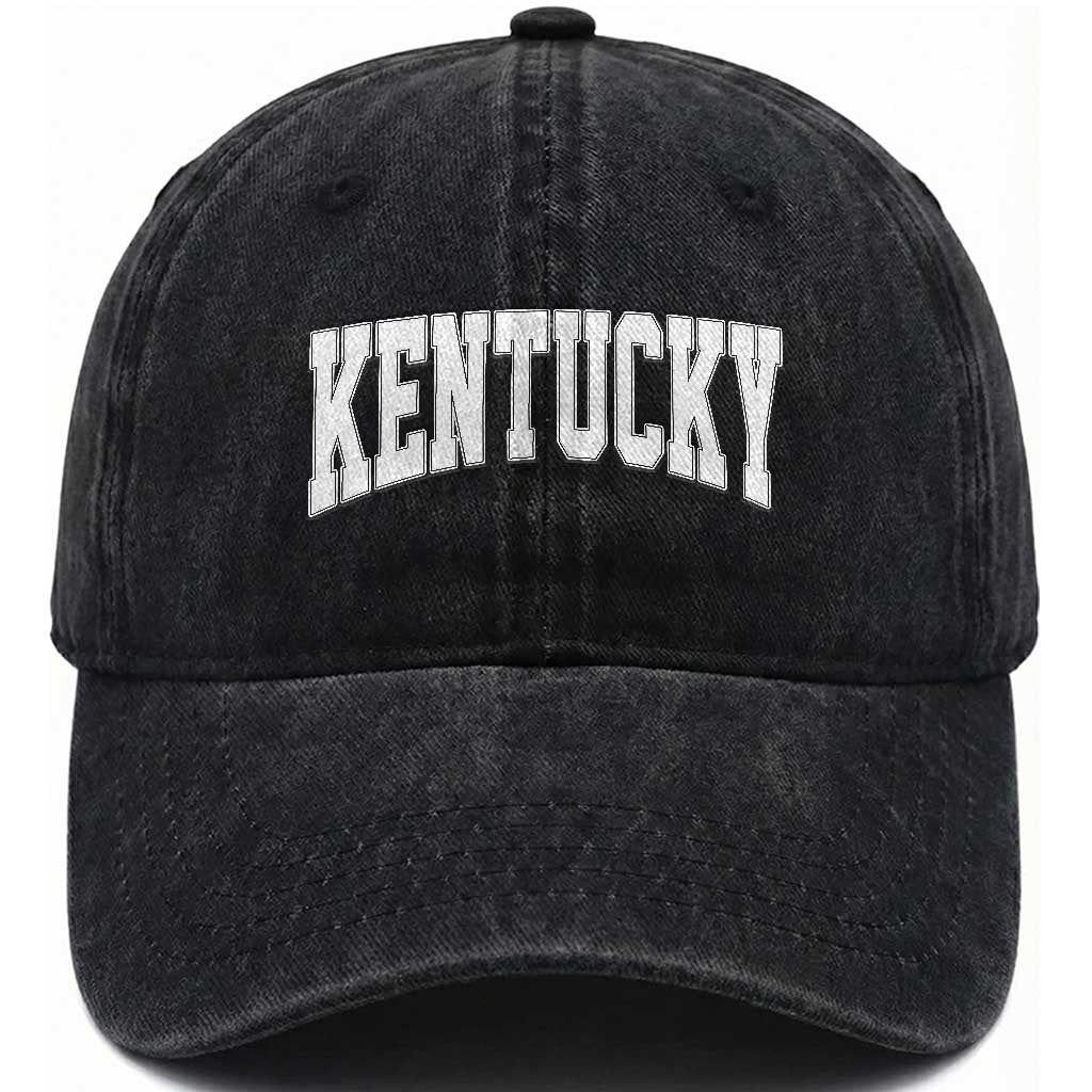 Kentucky Washed Cotton Baseball Cap Retro Varsity Kentucky Lover KY State