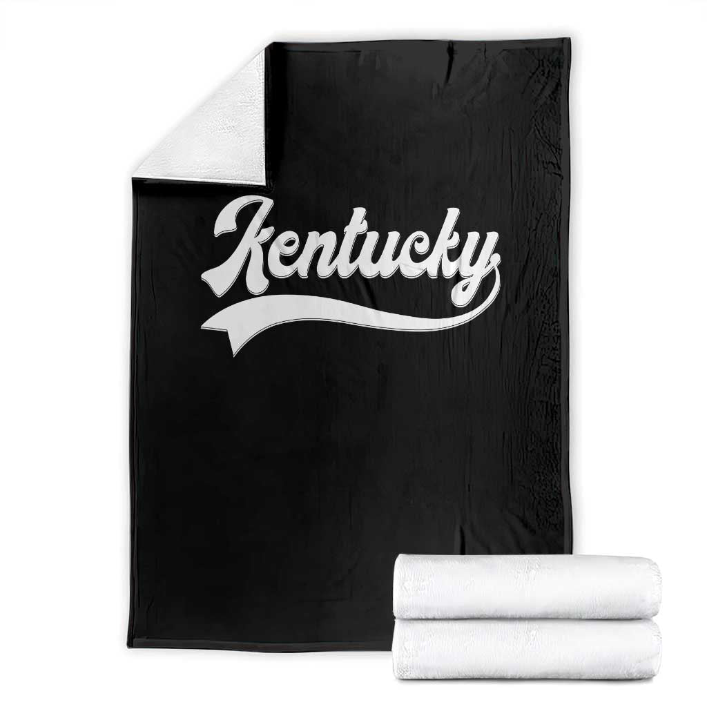 Vintage Kentucky Throw Blanket Varsity Script Retro Sports Jersey Style