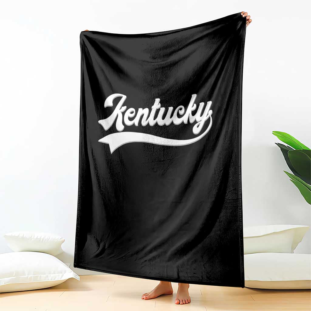 Vintage Kentucky Throw Blanket Varsity Script Retro Sports Jersey Style