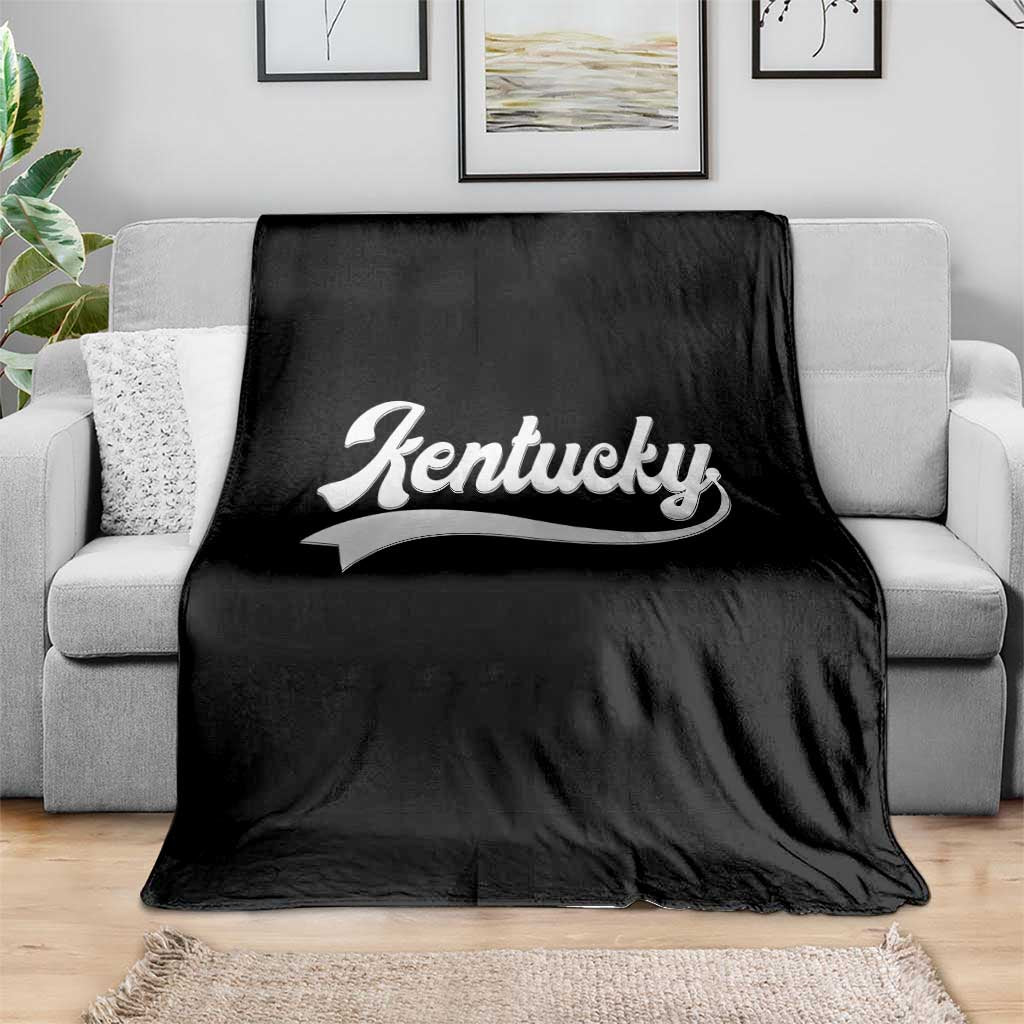 Vintage Kentucky Throw Blanket Varsity Script Retro Sports Jersey Style