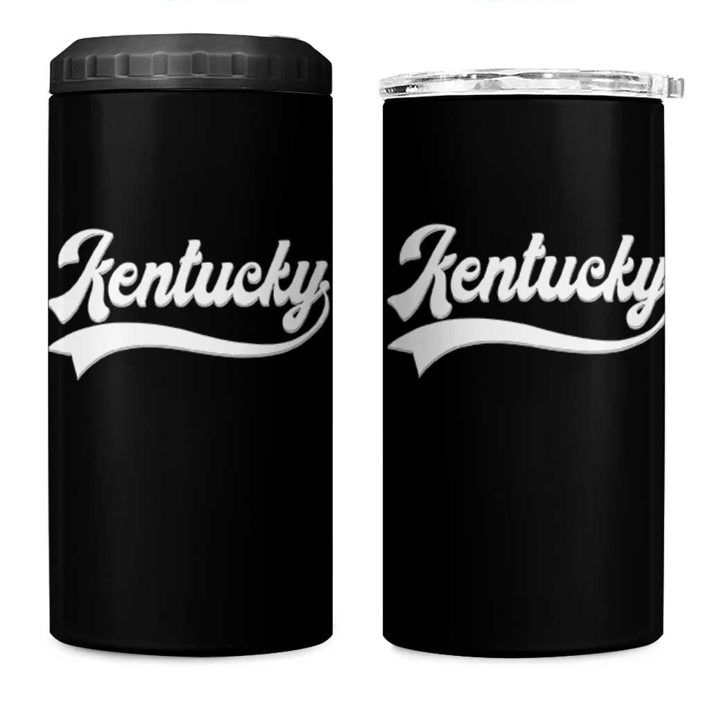 Vintage Kentucky 4 in 1 Can Cooler Tumbler Varsity Script Retro Sports Jersey Style