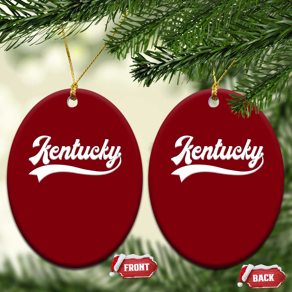 Vintage Kentucky Ceramic Ornament Varsity Script Retro Sports Jersey Style