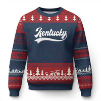 Vintage Kentucky Ugly Christmas Sweater Varsity Script Retro Sports Jersey Style