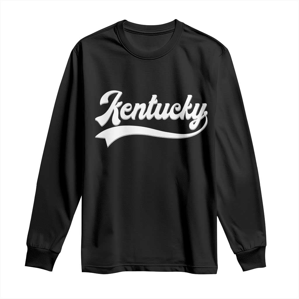 Vintage Kentucky Long Sleeve Shirt Varsity Script Retro Sports Jersey Style
