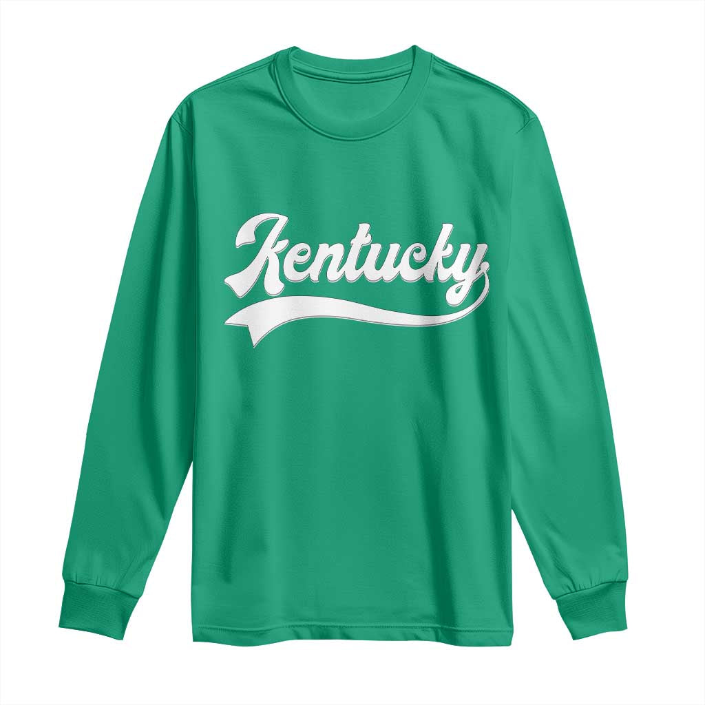 Vintage Kentucky Long Sleeve Shirt Varsity Script Retro Sports Jersey Style