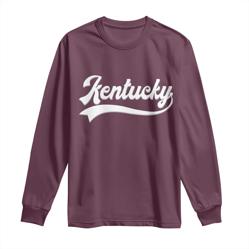 Vintage Kentucky Long Sleeve Shirt Varsity Script Retro Sports Jersey Style