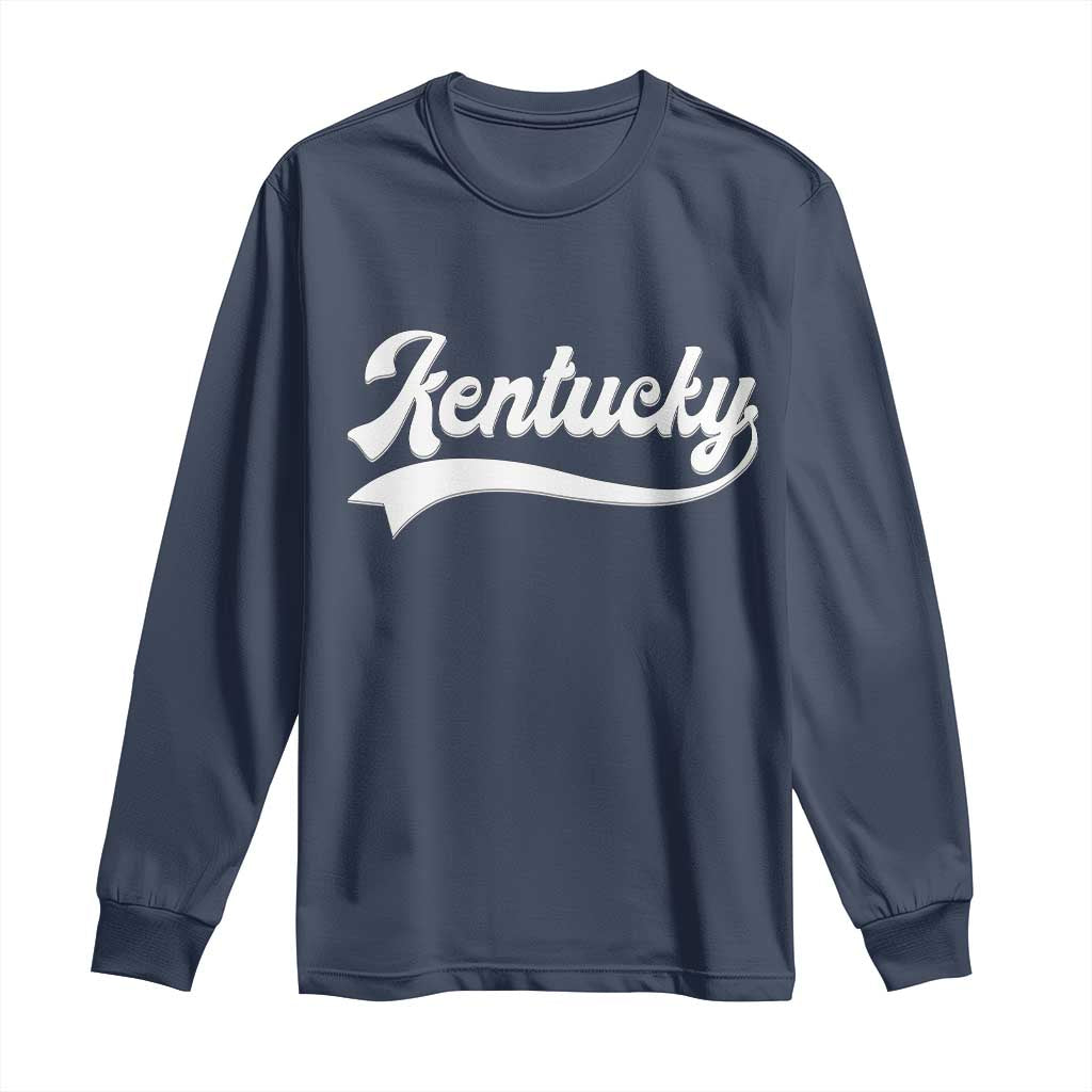 Vintage Kentucky Long Sleeve Shirt Varsity Script Retro Sports Jersey Style