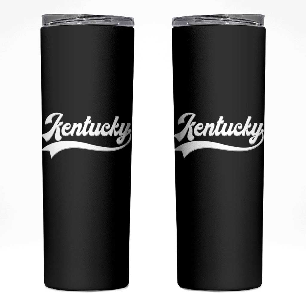 Vintage Kentucky Skinny Tumbler Varsity Script Retro Sports Jersey Style