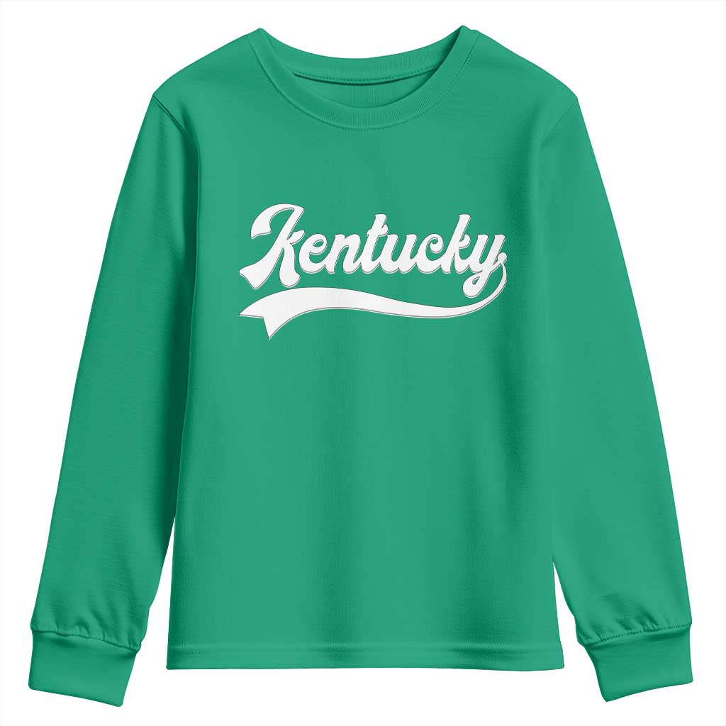 Vintage Kentucky Youth Sweatshirt Varsity Script Retro Sports Jersey Style