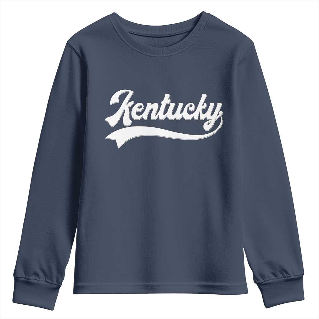 Vintage Kentucky Youth Sweatshirt Varsity Script Retro Sports Jersey Style