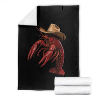 Cowboy Crawfish Throw Blanket Yeeclaw Western Country Seafood Lobster Cajun Lovers