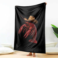 Cowboy Crawfish Throw Blanket Yeeclaw Western Country Seafood Lobster Cajun Lovers