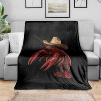 Cowboy Crawfish Throw Blanket Yeeclaw Western Country Seafood Lobster Cajun Lovers