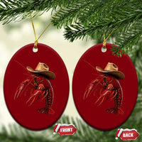 Cowboy Crawfish Ceramic Ornament Yeeclaw Western Country Seafood Lobster Cajun Lovers