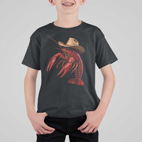 Cowboy Crawfish T Shirt For Kid Yeeclaw Western Country Seafood Lobster Cajun Lovers