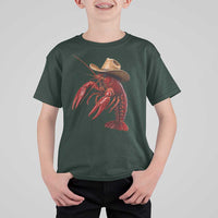 Cowboy Crawfish T Shirt For Kid Yeeclaw Western Country Seafood Lobster Cajun Lovers