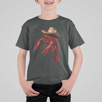 Cowboy Crawfish T Shirt For Kid Yeeclaw Western Country Seafood Lobster Cajun Lovers