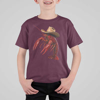 Cowboy Crawfish T Shirt For Kid Yeeclaw Western Country Seafood Lobster Cajun Lovers
