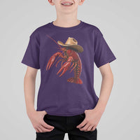 Cowboy Crawfish T Shirt For Kid Yeeclaw Western Country Seafood Lobster Cajun Lovers
