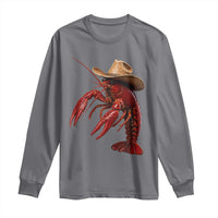 Cowboy Crawfish Long Sleeve Shirt Yeeclaw Western Country Seafood Lobster Cajun Lovers