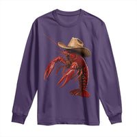 Cowboy Crawfish Long Sleeve Shirt Yeeclaw Western Country Seafood Lobster Cajun Lovers
