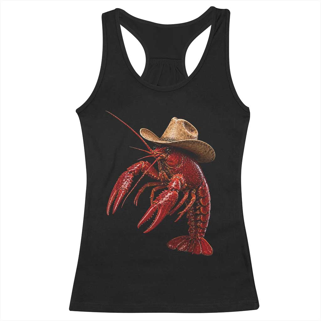 Cowboy Crawfish Racerback Tank Top Yeeclaw Western Country Seafood Lobster Cajun Lovers