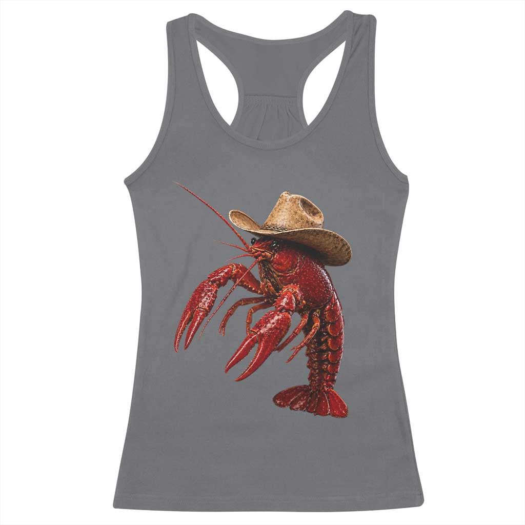 Cowboy Crawfish Racerback Tank Top Yeeclaw Western Country Seafood Lobster Cajun Lovers